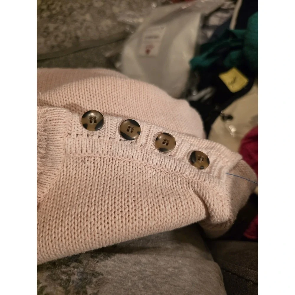Linsey Blake Pink‎ Short Sleeve Sweater Size XL Silk Blend